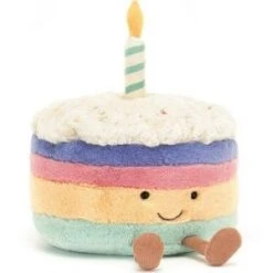 Jellycat Peluche Gâteau D'anniversaire Arc-en-ciel (26 Cm)