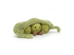JELLYCAT A2PPOD - Peluche Amuseable Pea In A Pod - L: 10 Cm X L : 26 Cm X H: 9 Cm