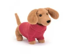 JELLYCAT S3SDP - Sweater Sausage Dog Pink - L: 16 Cm X L: 7 Cm X H: 14 Cm