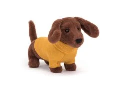 JELLYCAT S3SDY - Sweater Sausage Dog Yellow - L: 16 Cm X L: 7 Cm X H: 14 Cm